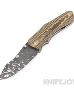 K.C. Gray Knives Boomslang V2 Acid Etched 1095 Blade with Richlite Scales and Titanium Clip