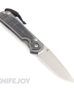Chris Reeve Knives LEFT HAND Large Sebenza 31 Drop Point Magnacut Blade/ Double Silver Lugs with Black Micarta Inlay Handles Knife