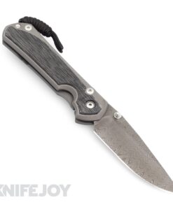 Chris Reeve Knives LEFT HAND Large Sebenza 31 Drop Point Ladder Damascus with Black Micarta Inlay