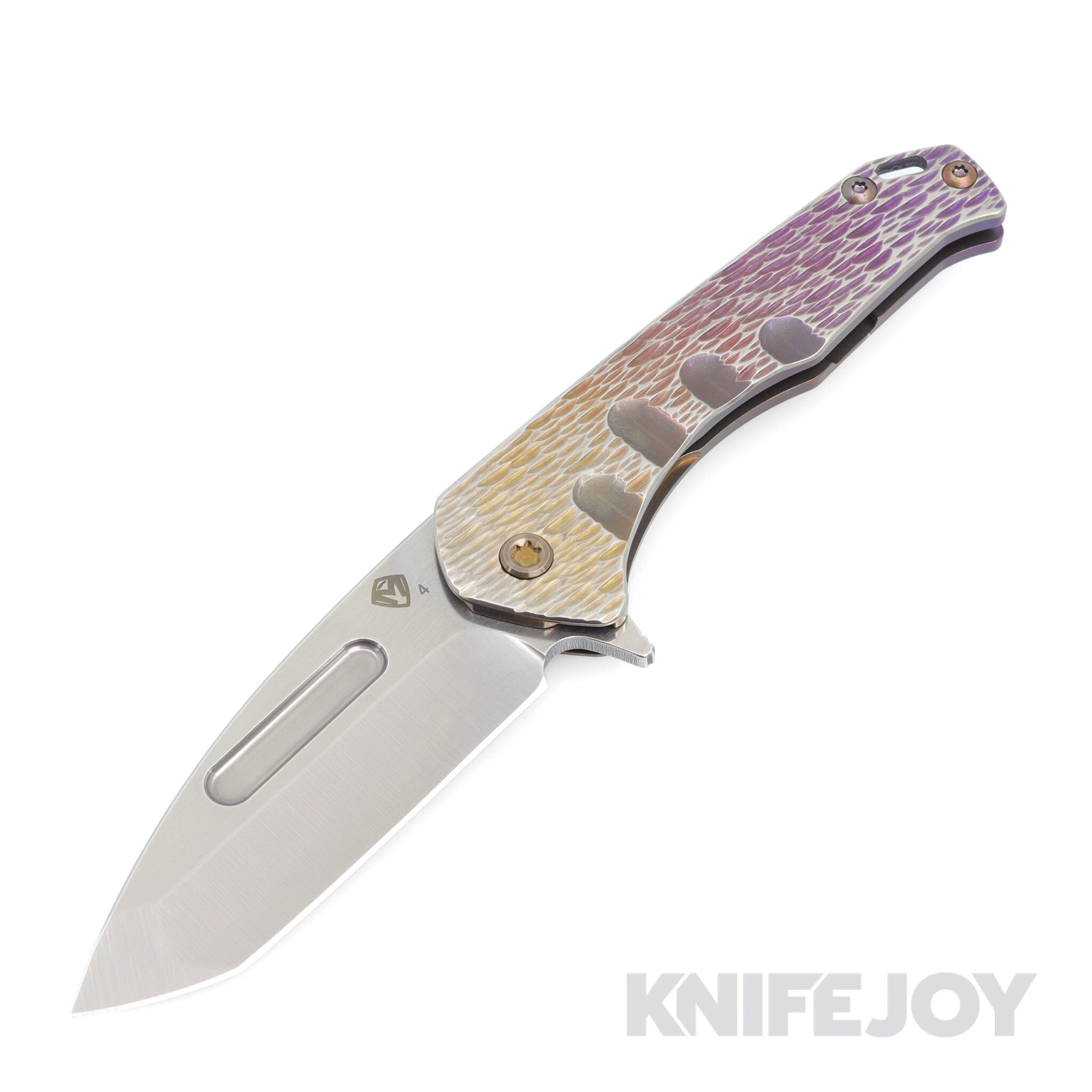 Medford Knives Praetorian Slim Flipper S45VN Tumbled Tanto Blade with Maker's Ano DragonSkin Handles/ Bronze Hardware and Clip
