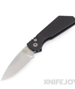 Pro-tech Knives PT205 Pro-Strider PT Auto Stonewash Magnacut Blade with Black Textured Aluminum Handles/ Black Clip/ Blasted Hardware