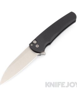 Pro-tech Knives PT5305 Malibu Flipper Stonewash Wharncliffe Magnacut Blade with Black Textured Aluminum Handles