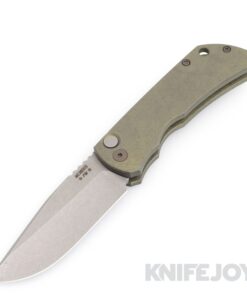 McNees Knives PM Mac 2 AutoMac Stonewash Magnacut Blade with SW Green/ Bronze Atomic Titanium Handle