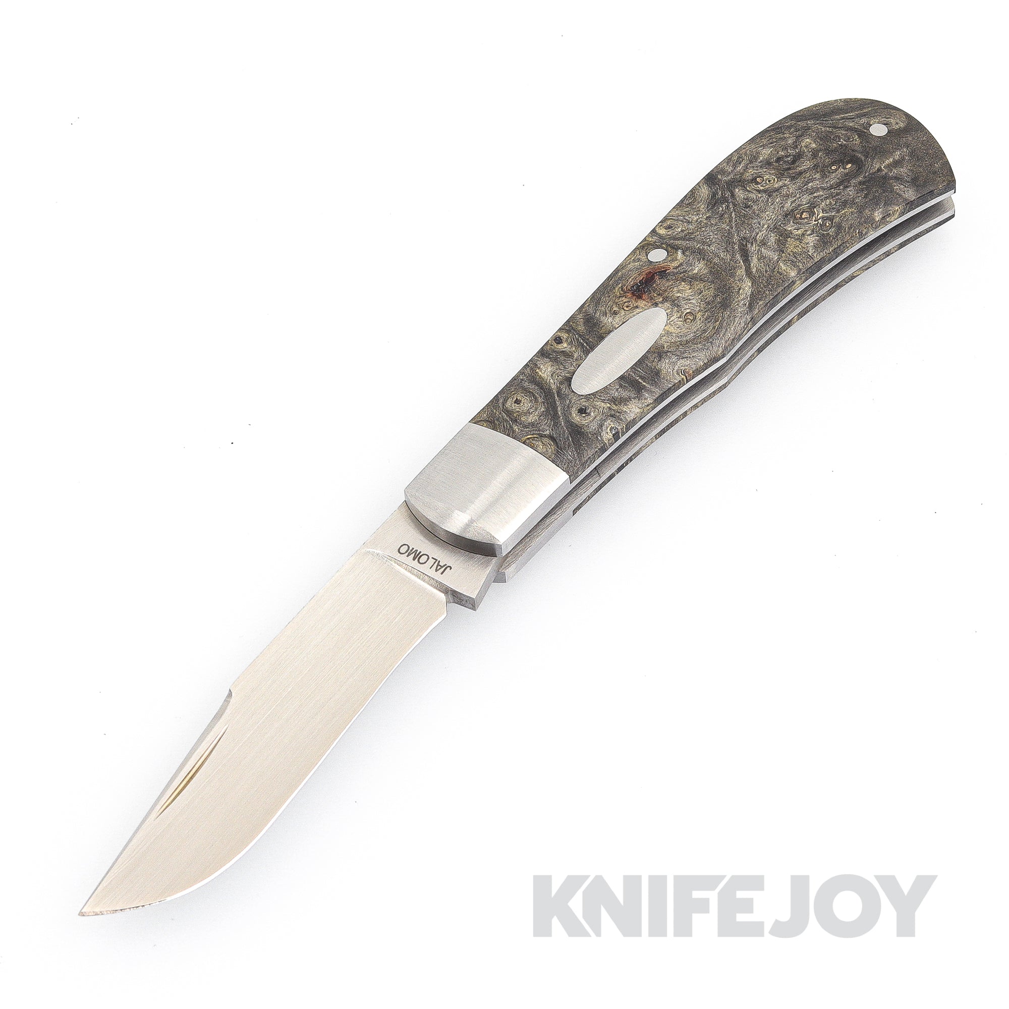 Pepe Jalomo Small Trapper CPM154 Blade with Stabilized Buckeye Handles/SS Liners, Bolsters, and Hardware