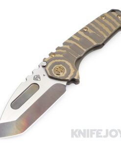 Medford Knives Praetorian "T" S45VN Vulcan w/Silver Flats Tanto Blade with Brushed Brass-Brz Tremor Scultped Handles/ Bronze Hardware/ Brass-Brz Clip
