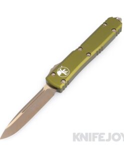 MICROTECH 121-13APOD Ultratech OTF Auto Single Edge Bronzed Apocalyptic Standard Blade with OD Green Aluminum Handles