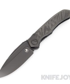 MICROTECH 190C-1DLCTCFITI Anax Manual Folding Knife Single Edge Standard DLC Blade with DLC Titanium Pivot Collar/ Carbon Fiber Inlay/ Black Titanium Handles