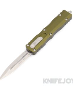 MICROTECH 225-4OD Dirac OTF Auto Double Edge Satin Standard Blade with OD Green Aluminum Handles