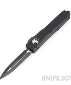 MICROTECH 122-1T Ultratech OTF Auto Double Edge Black Blade with Black Aluminum Handles