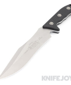 MICROTECH 104-10 Fixed Blade Arbiter Single Edge Stonewash Standard Blade with Black G-10 Handles