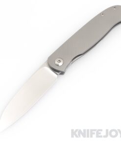 Trevor Burger Custom Knives TBC-ATLAS19 Atlas CFL Wharncliffe Satin Blade with Contoured Titanium Handles/ Satin Hardware