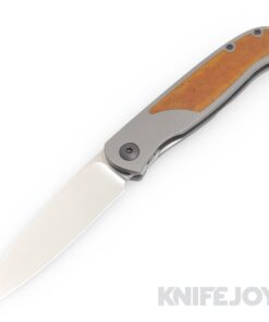 Trevor Burger Custom Knives TBC-ATLAS21 Atlas CFL Wharncliffe Satin Blade with Micarta Inlay/ Contoured Titanium Handles/ PVD Hardware