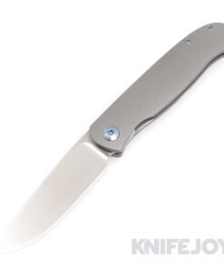 Trevor Burger Custom Knives TBC-ATLAS25 Atlas CFL Drop Point Satin Blade with Contoured Titanium Handles/ Satin Hardware
