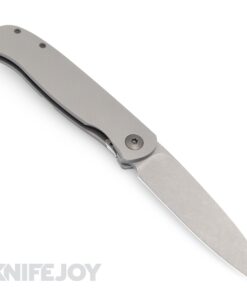 Trevor Burger Custom Knives TBC-ATLAS30 Atlas LEFTY CFL Wharncliffe Acidwash Blade with Contoured Titanium Handles/ PVD Hardware