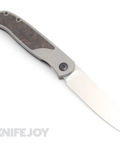 Trevor Burger Custom Knives TBC-ATLAS32 Atlas LEFTY CFL Wharncliffe Satin Blade with Fat Carbon Dark Matter Inlay/ Smooth Titanium Handles/ PVD Hardware