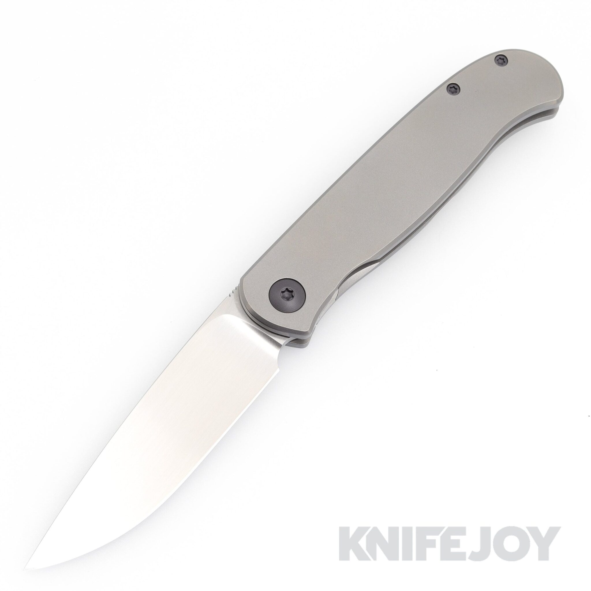Trevor Burger Custom Knives TBC-ATLAS33 Atlas SFL Drop Point Satin Blade with Smooth Titanium Handles/ PVD Hardware