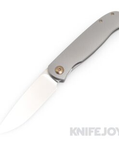 Trevor Burger Custom Knives TBC-ATLAS34 Atlas SFL Drop Point Satin Blade with Contoured Titanium Handles/ Bronze Hardware