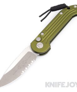 MICROTECH 135-11APOD Auto L.U.D.T. Apocalyptic Partially Serrated Standard Blade with OD Green Aluminum Handles