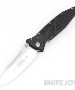 MICROTECH 160-10 SOCOM Elite Folder Single Edge Stonewash Standard Blade with Black Aluminum Handles