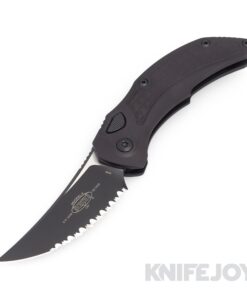 MICROTECH 268A-3T Brachial Auto Single Edge Tactical Full Serrated Blade with DLC Shadow Handles