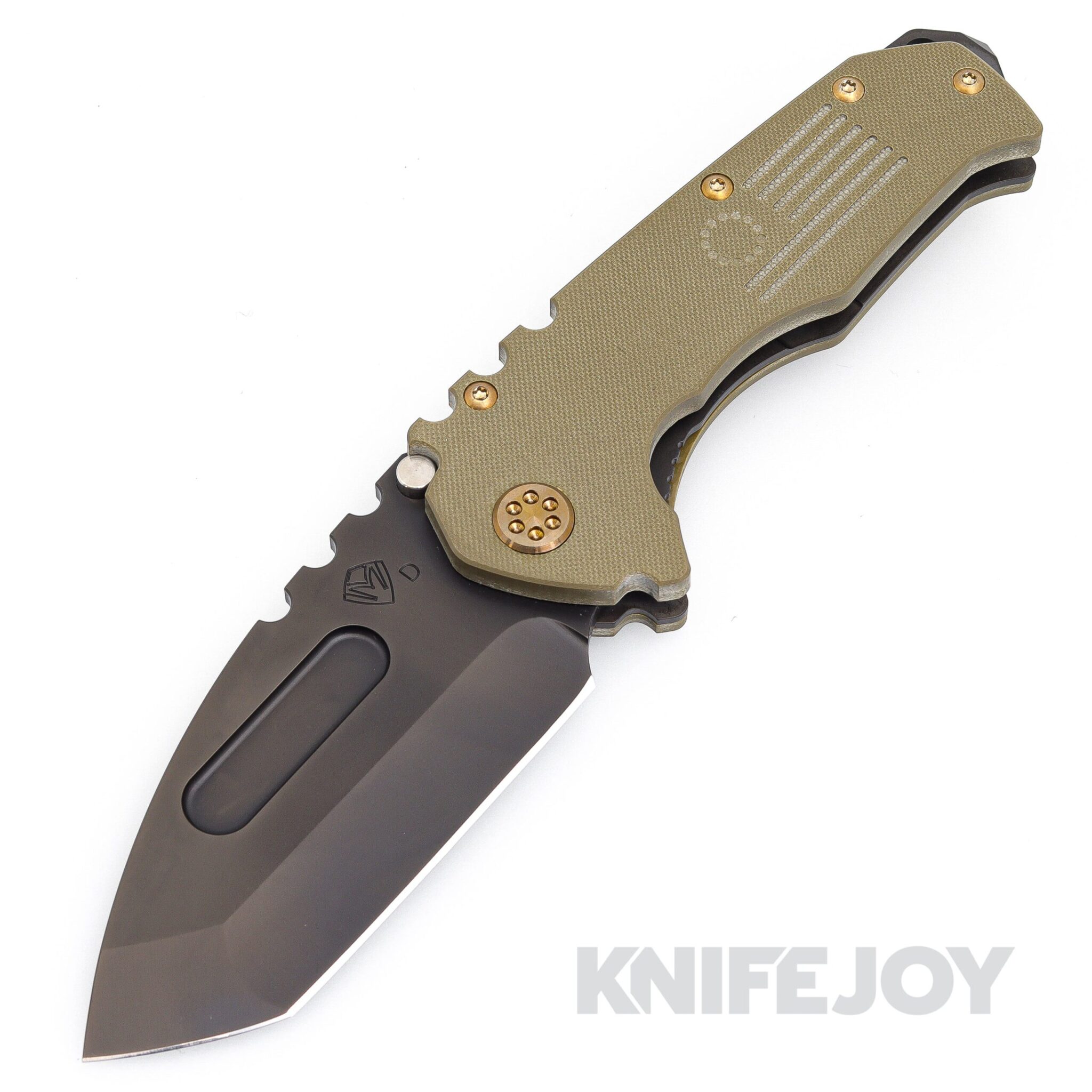 Medford Knives Praetorian Scout M/P D2 PVD Tanto Blade with OD Green G10 Handles/ Bronze HW