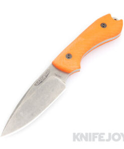 Bradford Knives BRAD3FE105AEBL Guardian3 Tumbled Blade with 3D Orange Handle