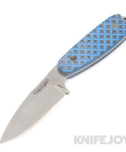 Bradford Knives BRAD35S013 Guardian3.5 Tumbled Sabre Blade with Blue Handles
