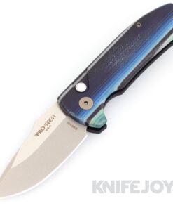 Pro-tech Knives PT-SBRCUSTOMI SBR Les George Auto Satin Blade with Custom Micarta Handles