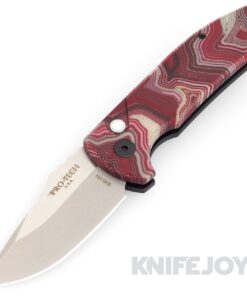 Pro-tech Knives PT-SBRCUSTOMH SBR Les George Auto Satin Blade with Custom Micarta Handles