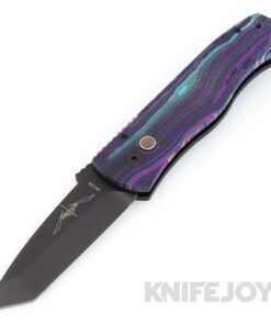 Pro-tech Knives PT-EMERSONCUSTOMI Emerson Auto DLC Blade with Striped MICARTA Handle