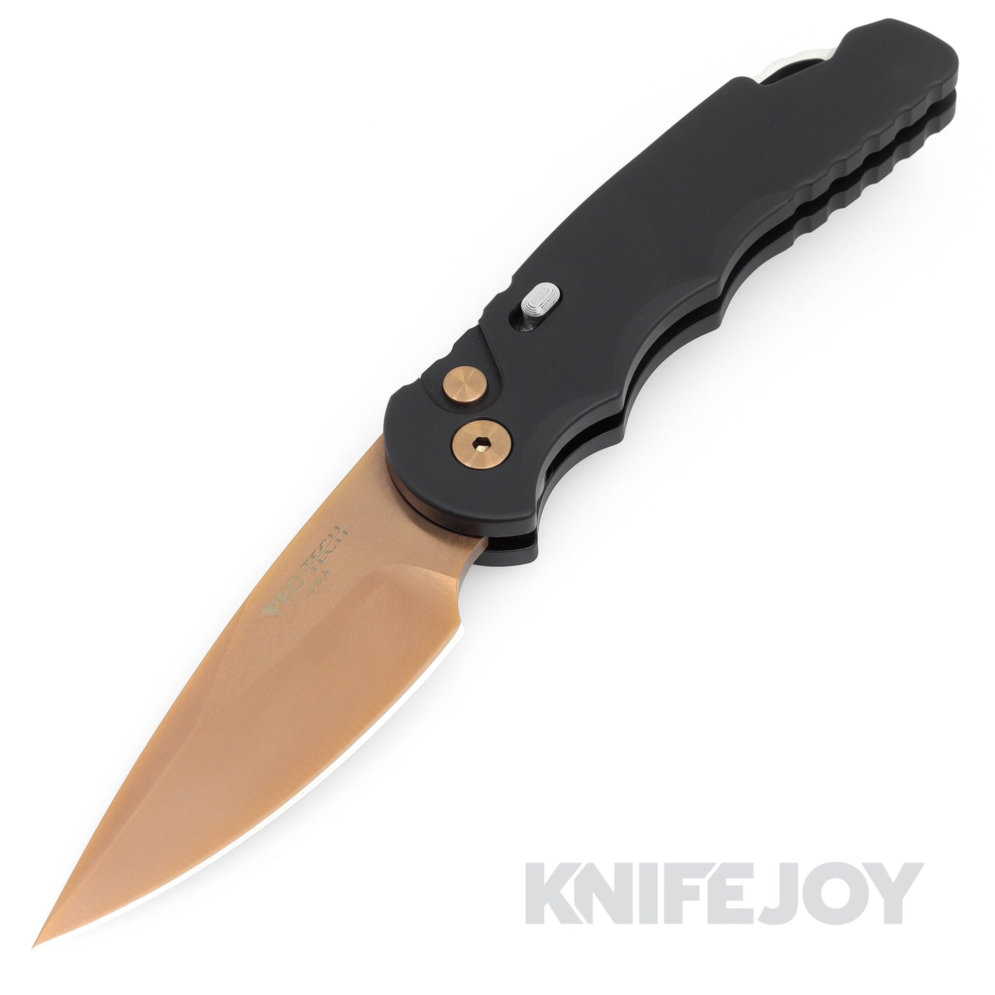 Pro-tech Knives Blade Show Atlanta 2023 PTR5-RG1 Tactical Response 5 Auto Folder Plain Edge Rose Gold Coated Blade with Black Handle/ Rose Gold Coated Hardware Limited Edition