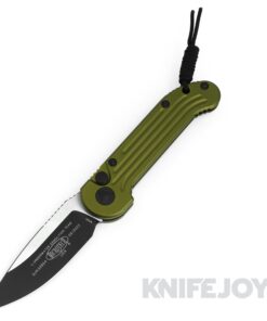 MICROTECH 135-1ODSF Auto L.U.D.T. Black/ Satin Flats Blade with OD Green Aluminum Handles