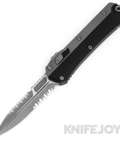 MICROTECH 184-12AP Glykon Bayonet OTF Signature Series Auto Apocalyptic Double Combo Edge Blade with Aluminum Handles and Titanium Overlay
