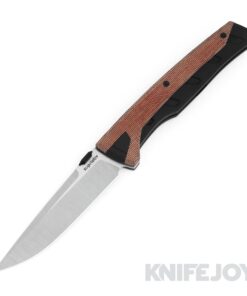 Suprlativ Matador Folder Knife M390 Belt Satin Blade with Orange Micarta Inlay/ Black PVD Titanium Handles