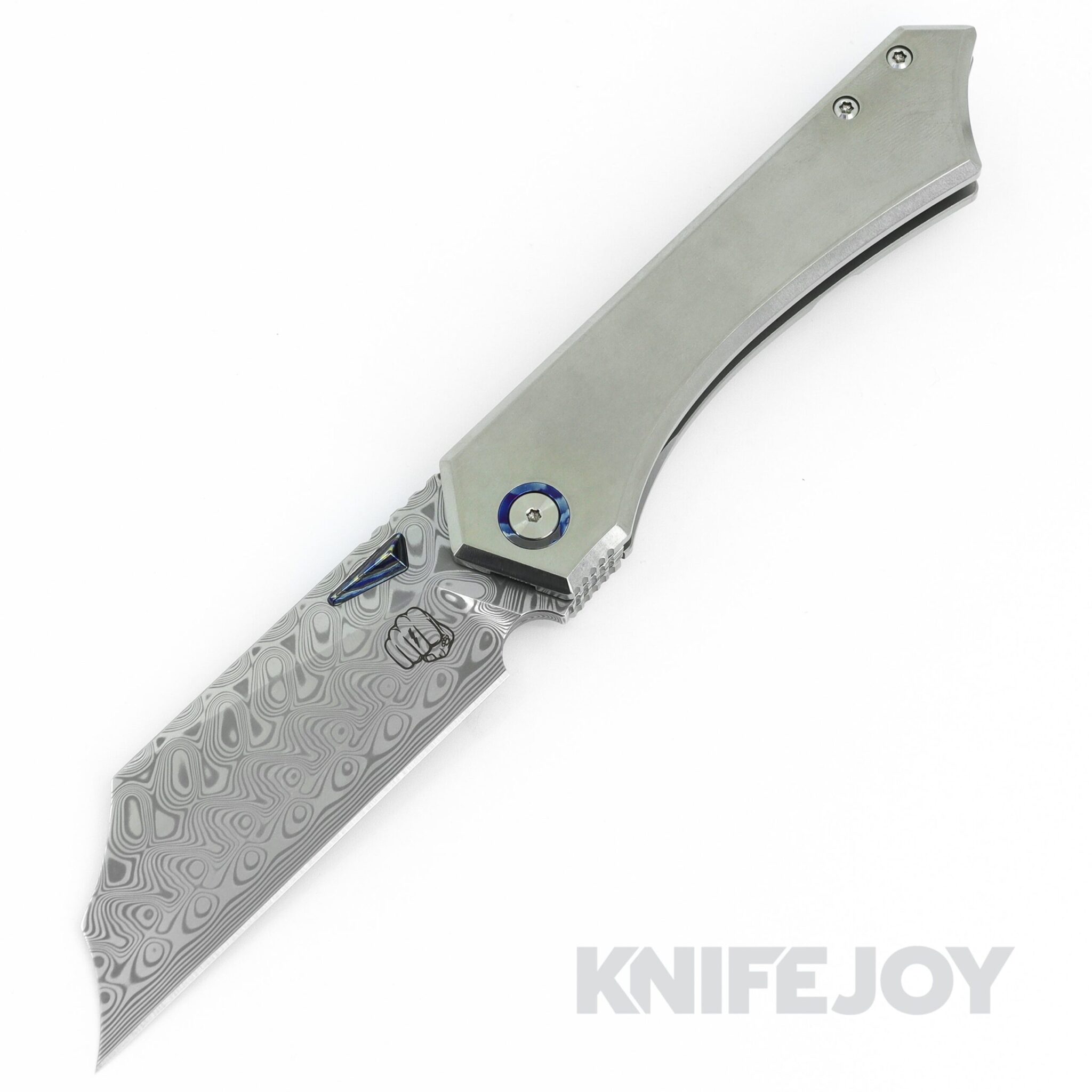 Something Obscene Company LEK Folder Knife Damasteel Blade with Titanium Handles/ Zircu-Ti Accents