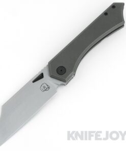 Something Obscene Company LEK Double Beveled Gentleman Satin Blade with Tumbled Stonewash Titanium Handles
