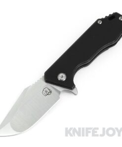 Something Obscene Company Mini J Cape Flipper Satin Blade with Black Titanium Handles (Satin+ Black)
