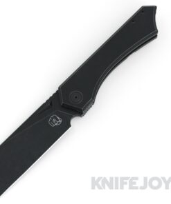 Something Obscene Company LEK Knife Double Beveled Cleaver Murdered Out Black Blade with Murdered Out Black Titanium Handle