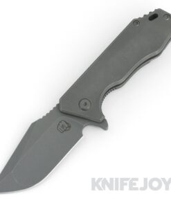 Something Obscene Company J-cape V4 Dual Action Knife Blasted Blade with Gray Zirc Blasted Handles