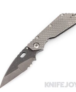Mick Strider Custom Knives SMF Nightmare Grind Acid Wash CTSXHP Blade with Double Gunner Grip Titanium Handles