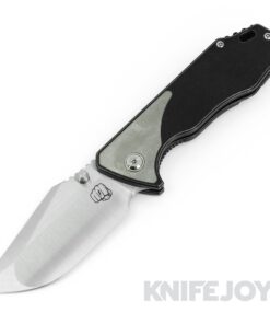 Something Obscene Company J-Cape V4 Satin Blade with Black Titanium Handles/ Plain Titanium Inlays