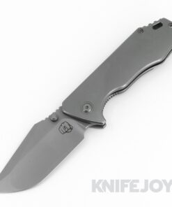 Something Obscene Company J-cape V4 Thumbstud Folder Knife Blasted Blade with Gray Zirc Blasted Handles