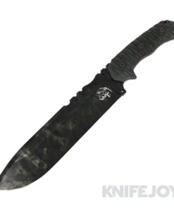 Wander Tactical WT218 Godfather Fixed Blade D2 Marble Finish Blade with Green Micarta Handle