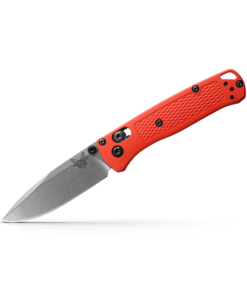 Benchmade 533-04 Mini Bugout Ultra Light Weight Drop Point Satin Blade with Mesa Red Grivory Handles