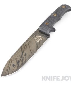 Wander Tactical WT220 Dimorphodon Fixed Blade D2 Black Blood Finish Blade with Black Micarta Handles