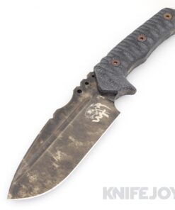 Wander Tactical WT221 Uro Tactical D2 Marble Finish Blade with Black Micarta Handles