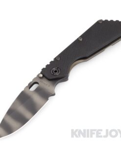 Mick Strider Custom Knives SMF Tiger Stripe Blade with Black G10 Handles