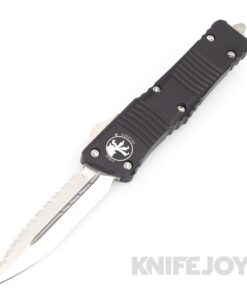 MICROTECH 142-12 Combat Troodon OTF Auto Double Edge Stonewash Standard with Black Aluminum Handles