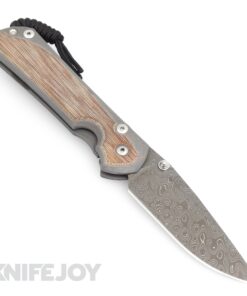 Chris Reeve Knives Large Sebenza 31 Natural Canvas Micarta Inlay with Raindrop Damascus LH Blade