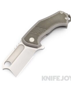 Eric Luther Knives Orphan S Flipper 2Tone Zirblast CPM-154 Blade with Green Micarta Inlay/ Titanium Handles